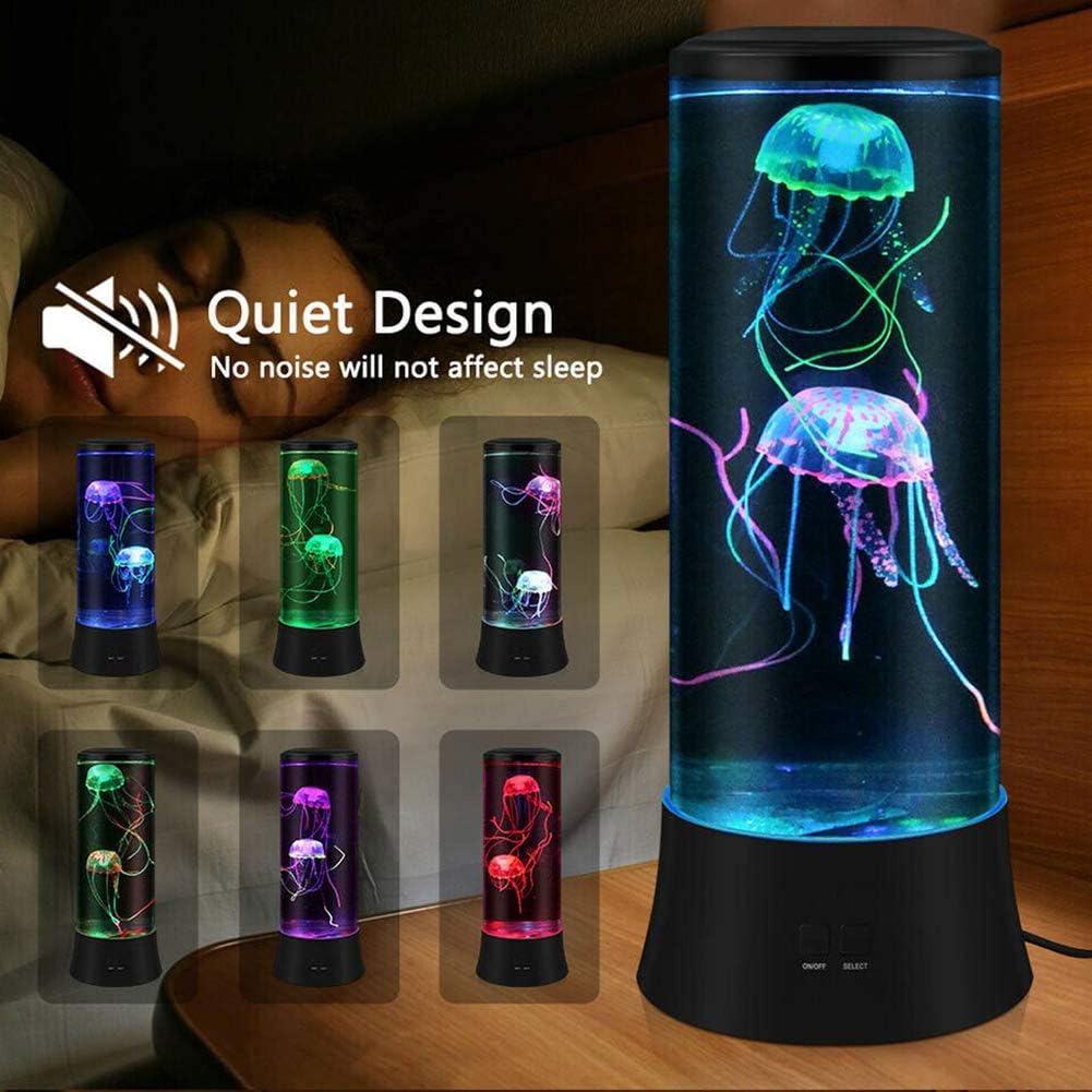 EDIER Jellyfish Lamp, LED Fantasy Jelly Fish Light, 7 Color Setting Jellyfish Tank Table Lamp Decorations for Home Office Decor Great Kids