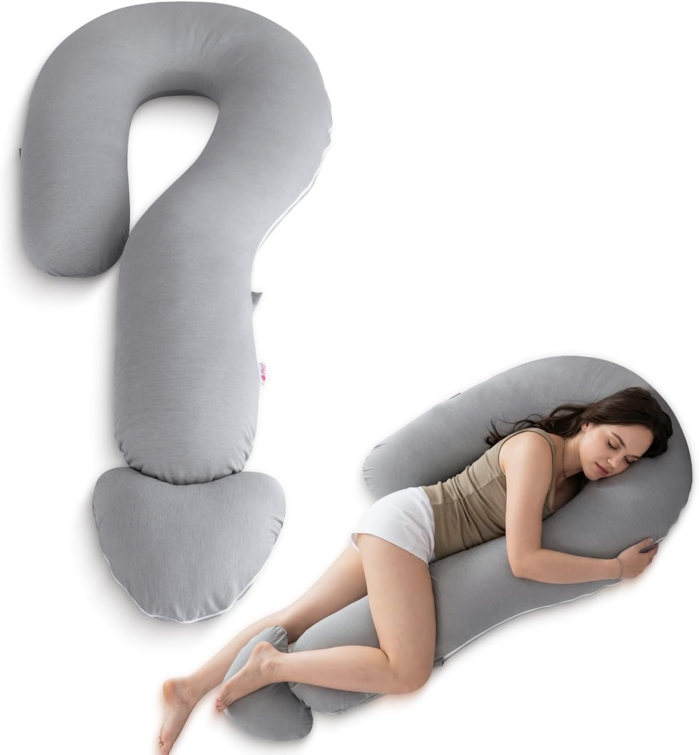 Meiz Question Mark Body Pillow for Adults & Couples - Silky Soft Cover, Cooling Full Body Support for Side Sleepers, Back & Pregnancy, with…