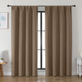 Simplebrand Ava Brown Blackout Curtains for Bedroom 84 Inch Length 2 Panels Set, Solid Thermal Insulated Privacy Living Room Window Treatme…
