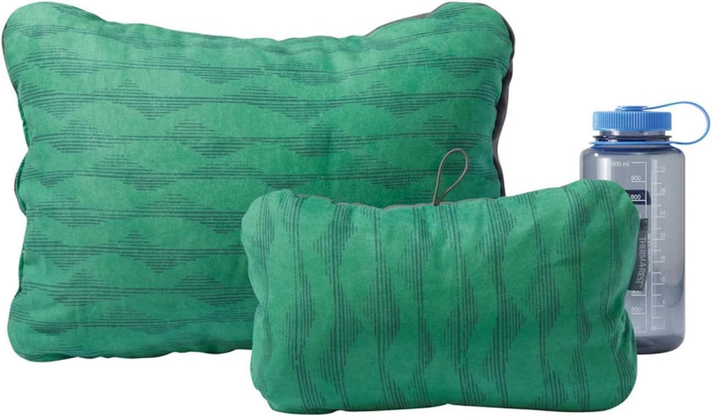 Therm-a-Rest Compressible Camping and Backpacking Pillow, Green Mountains Print, Regular