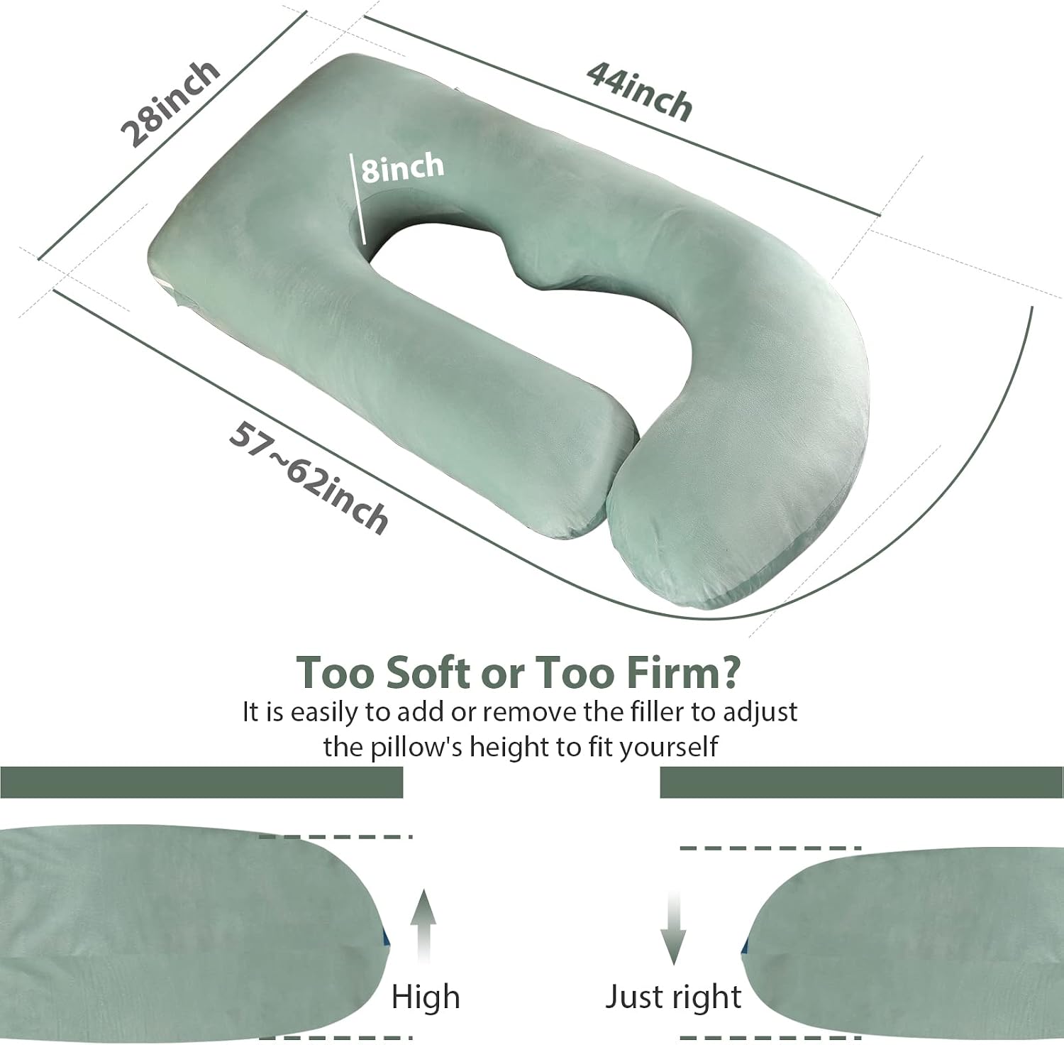 BATTOP Pregnancy Pillows for Sleeping, Full Body Maternity Pillow, Support for Back, HIPS, Legs, Belly for Pregnant Women, Pregnancy Pillow…