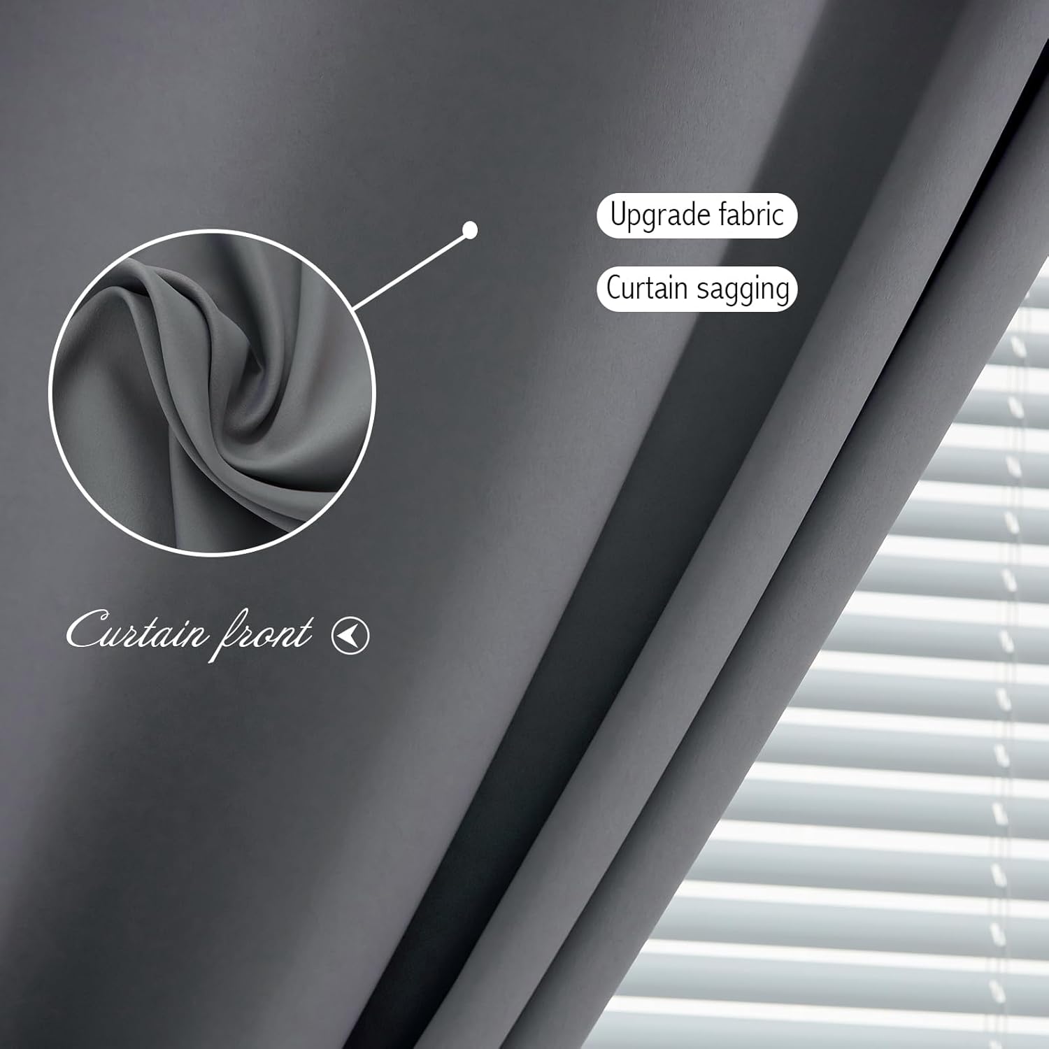 Instant Blackout Window Curtain with Reusable Adhesive, Thermal Insulated Fabric for RV Camper Small Windows, 71" W x 72" L, Grey, 1 Panel