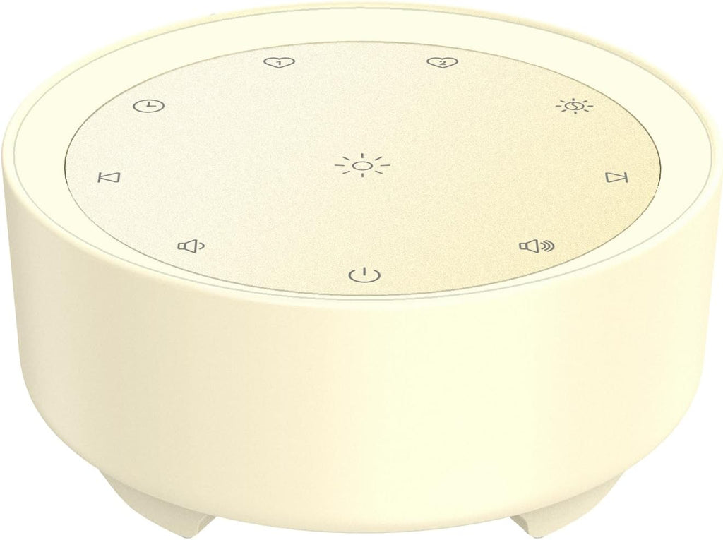 Kipcush® White Noise Machine for Baby and Adults, 20 Soothing Sleep Sounds, Custom Shortcut Buttons, Warm Night Light, 8 Hour Timer