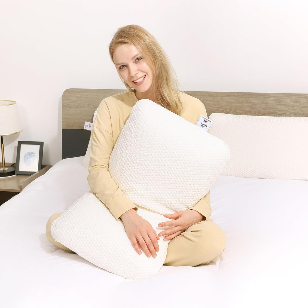 TalatexHome Talatex Tencel Pillow Cases 1 Pic, Breathable Ultra Soft Pillow Cover with Zipper, Double Sided Silent Pillow Protectors, White…