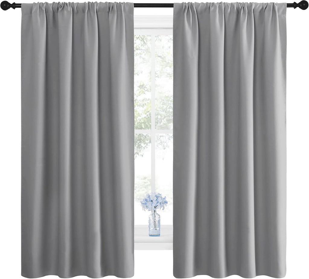 NICETOWN Blackout Curtains Panels for Window - Thermal Insulated Rod Pocket Blackout Drapes/Draperies for Living Room (2 Panels, W42 x…