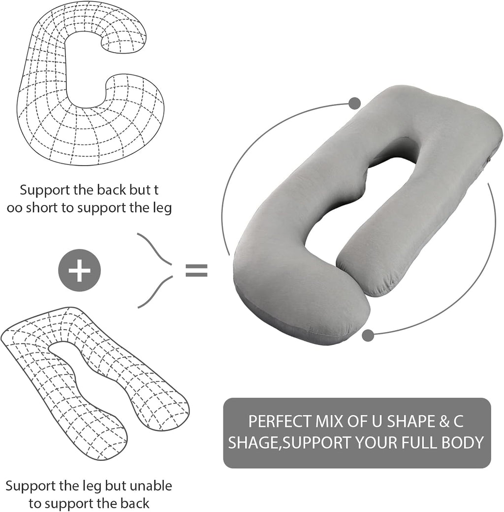 BATTOP Pregnancy Pillows for Sleeping, Full Body Maternity Pillow with Cooling Cover, Support for Back, Hips, Legs, Belly for Pregnant…