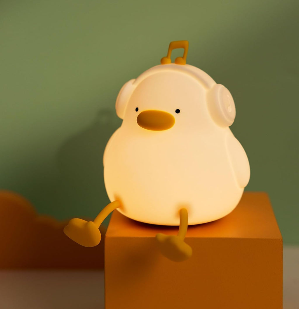 DREAMING MY DREAM Cute Duck Night Light, LED Squishy Novelty Duck Lamp,3 Level Dimmable Soft Silicone Nursery Nightlight, Night Light for…