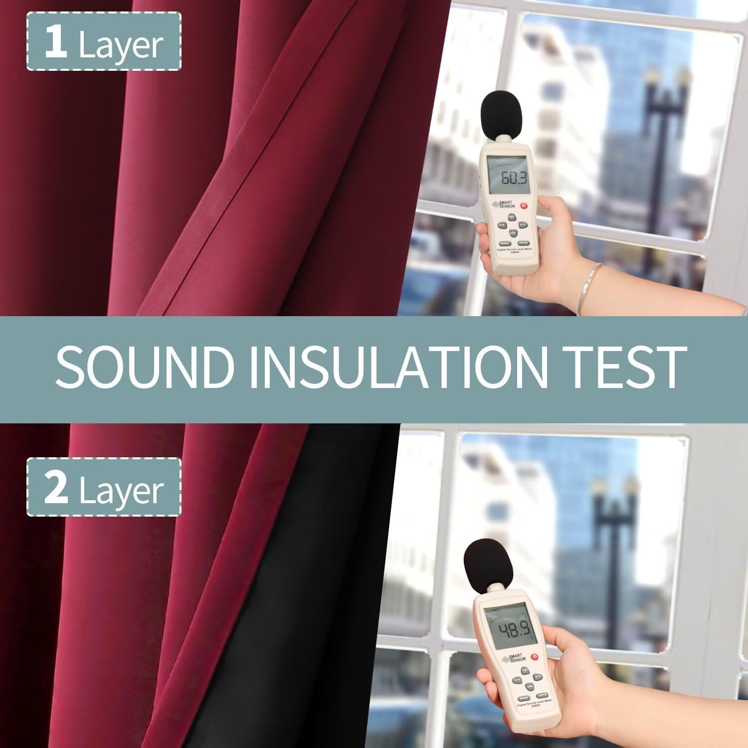 BGment Short 100% Blackout Curtains for Bedroom, Thermal Insulated Lined Energy Efficiency Noise Reducing Grommet Curtains 54 Inch Length f…
