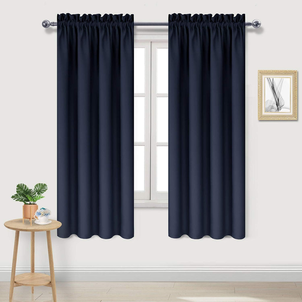 Dwcn Navy Room Darkening Blackout Curtains - Thermal Insulated Privacy Energy Saving Window Curtain Drapes 42 x 63 inch Length, Set of 2 Be…