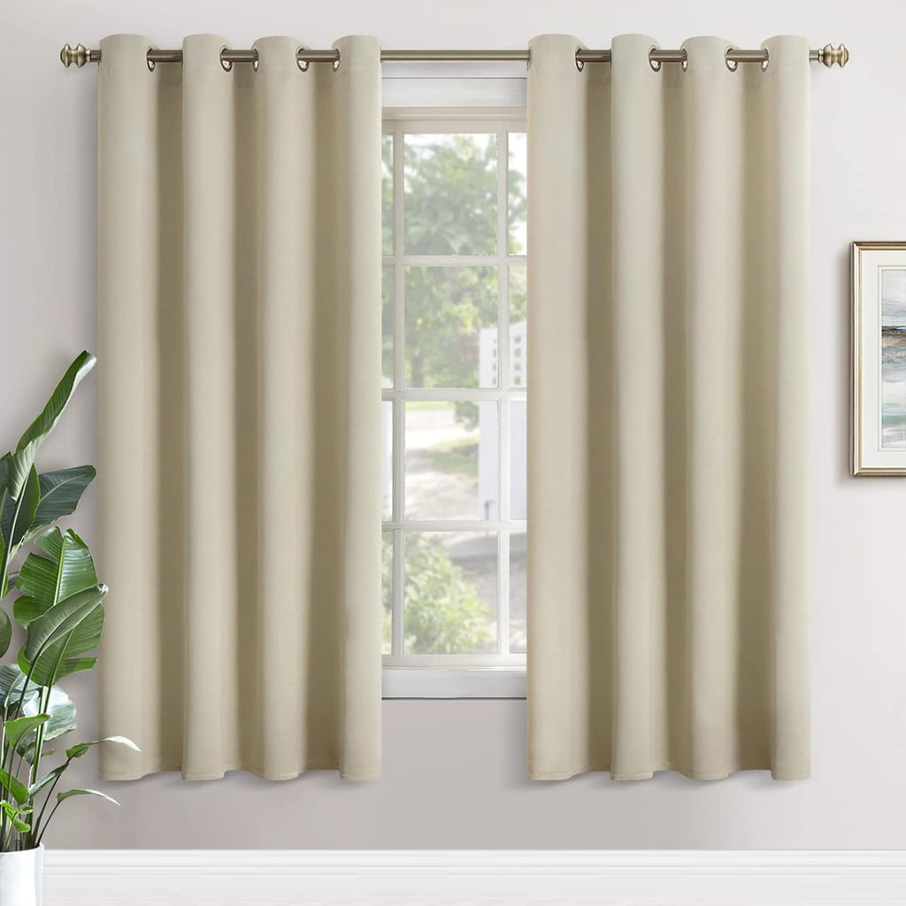 YoungsTex Beige Blackout Curtains 72 Inches Length for Bedroom - Thermal Insulated with Grommet Room Darkening Drapes for Living Room Priva…