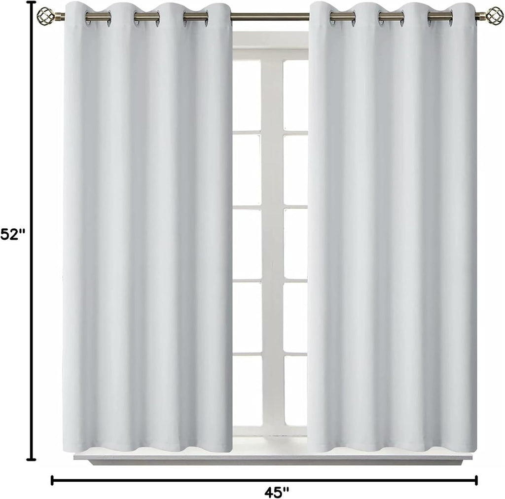 BGment Room Darkening Curtains 45 Inches Long - Grommet Thermal Insulated Drapes Window Treatment Curtains for Bedroom, 2 Panels, 52 x 45 I…