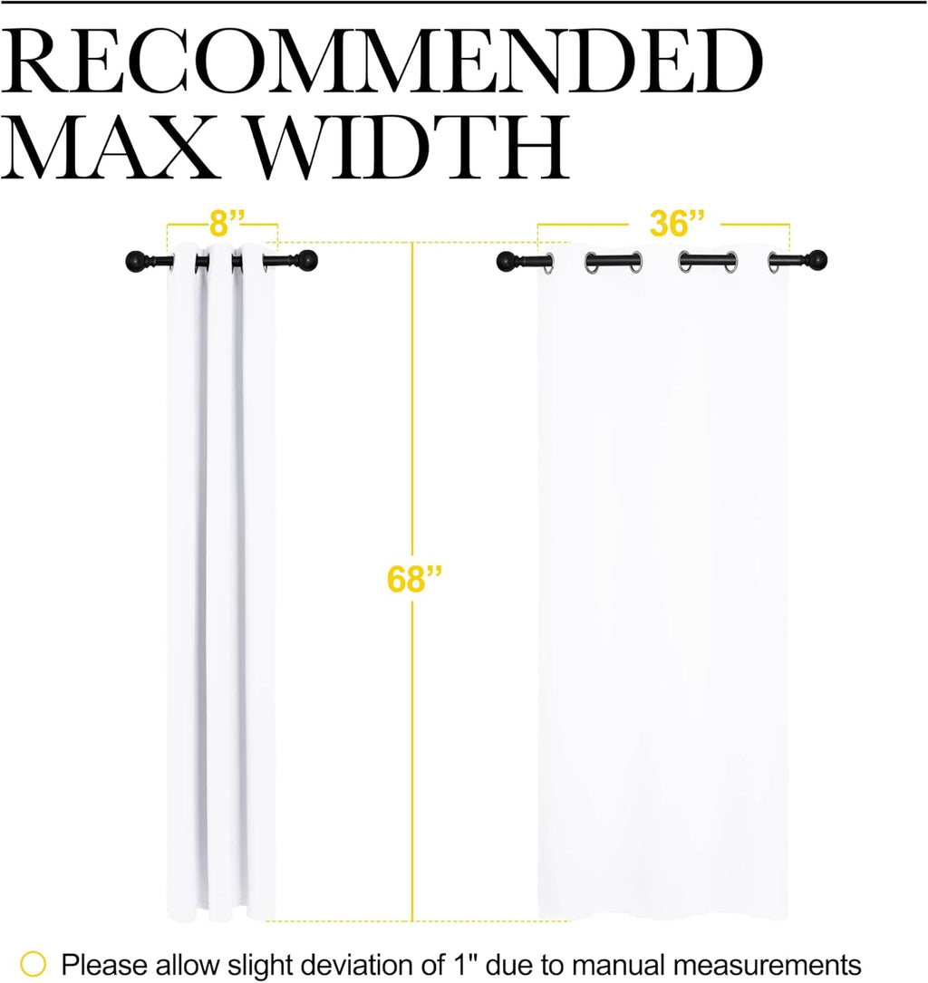 NICETOWN White Samll Window Blackout Curtain Panels, 50% Light Blocking Curtains for Bedroom & Dining Room Window (Set of 2, 42 inches x…