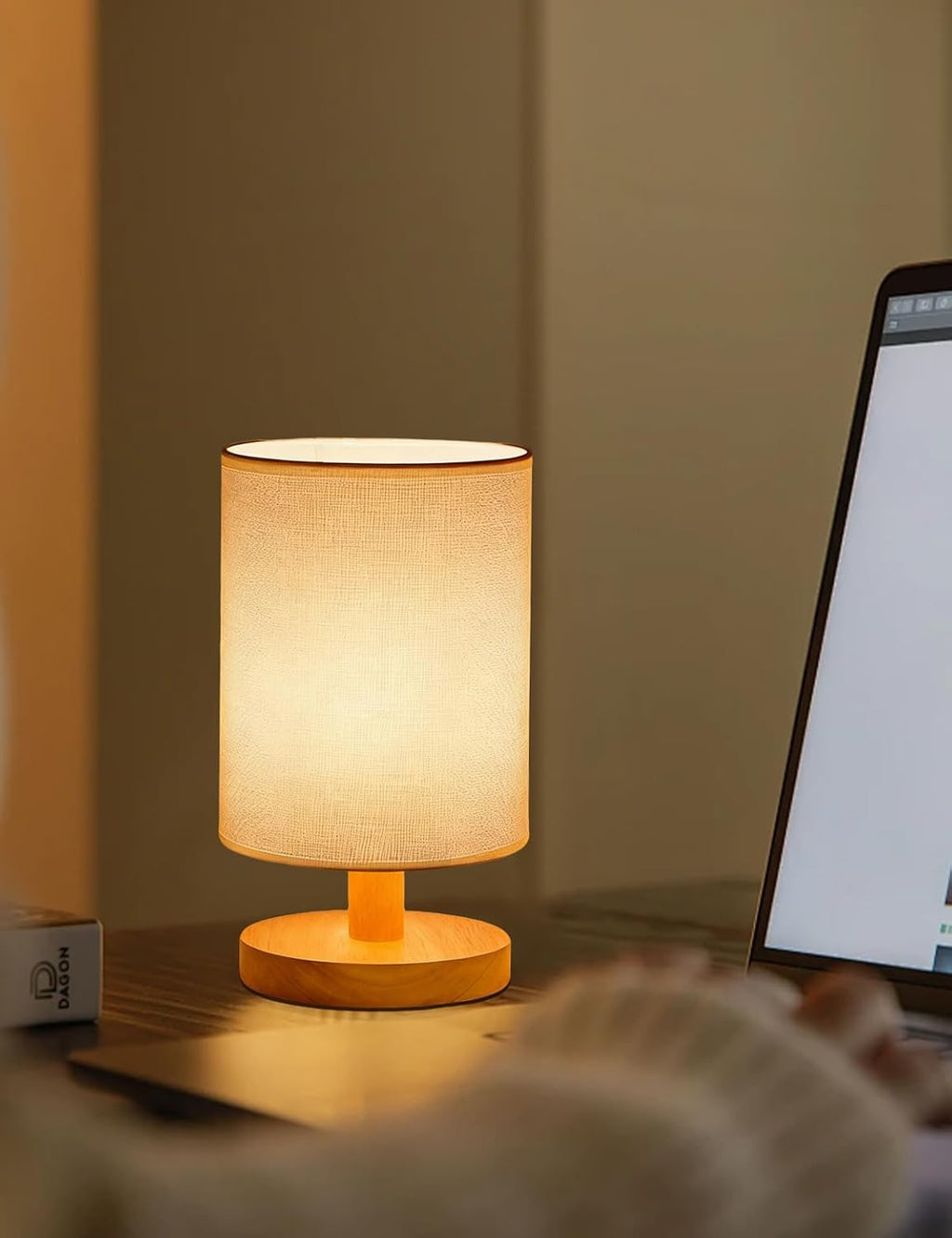 Table Lamp Set of 2, Bedside Lamp Nightstand Lamp, 3000K Warm Light Desk Lamp, USB Powered LED Reading Lamp, Boho Vintage Small Lamp for…