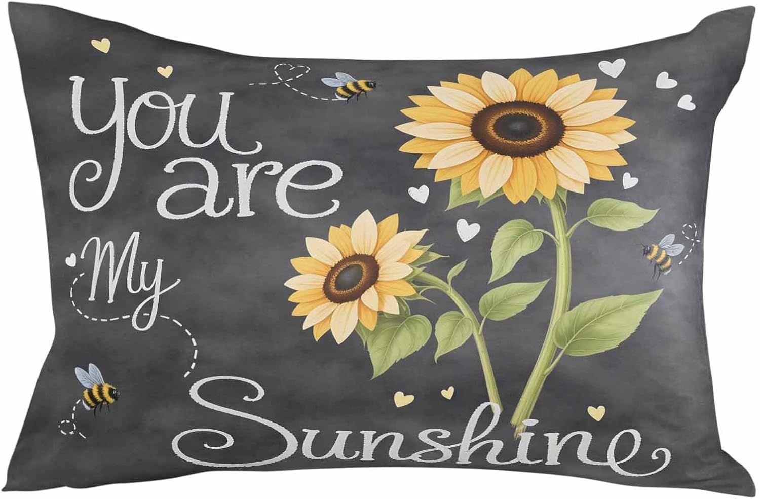 Rgaienmelw You Are My Sunshine Throw Pillow Covers Standard Size 20x26 Inches, Rectangle Decorative Pillowcase with Zipper, Yellow Sun…