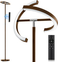 SIBRILLE Brown Floor Lamp, Modern Stepless Dimmable Standing Lamp with Remote Control, 22W 3000-6000K LED Rotatable Floor Light Uplighter…
