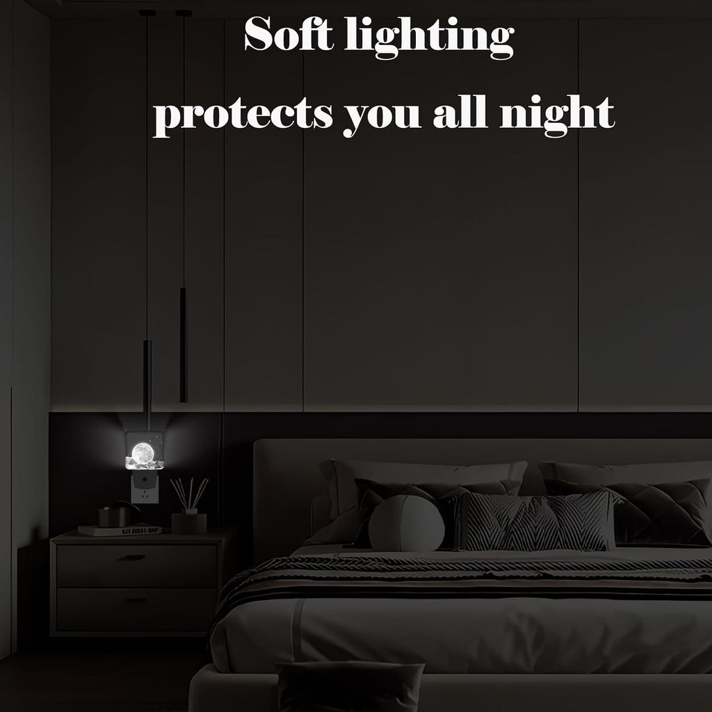Moon in Cloud Night Light, Plug-in Nightlights Auto Sensor Night Lamp Dusk to Dawn Lamp Home Decor for Nursery Children Girls Boys