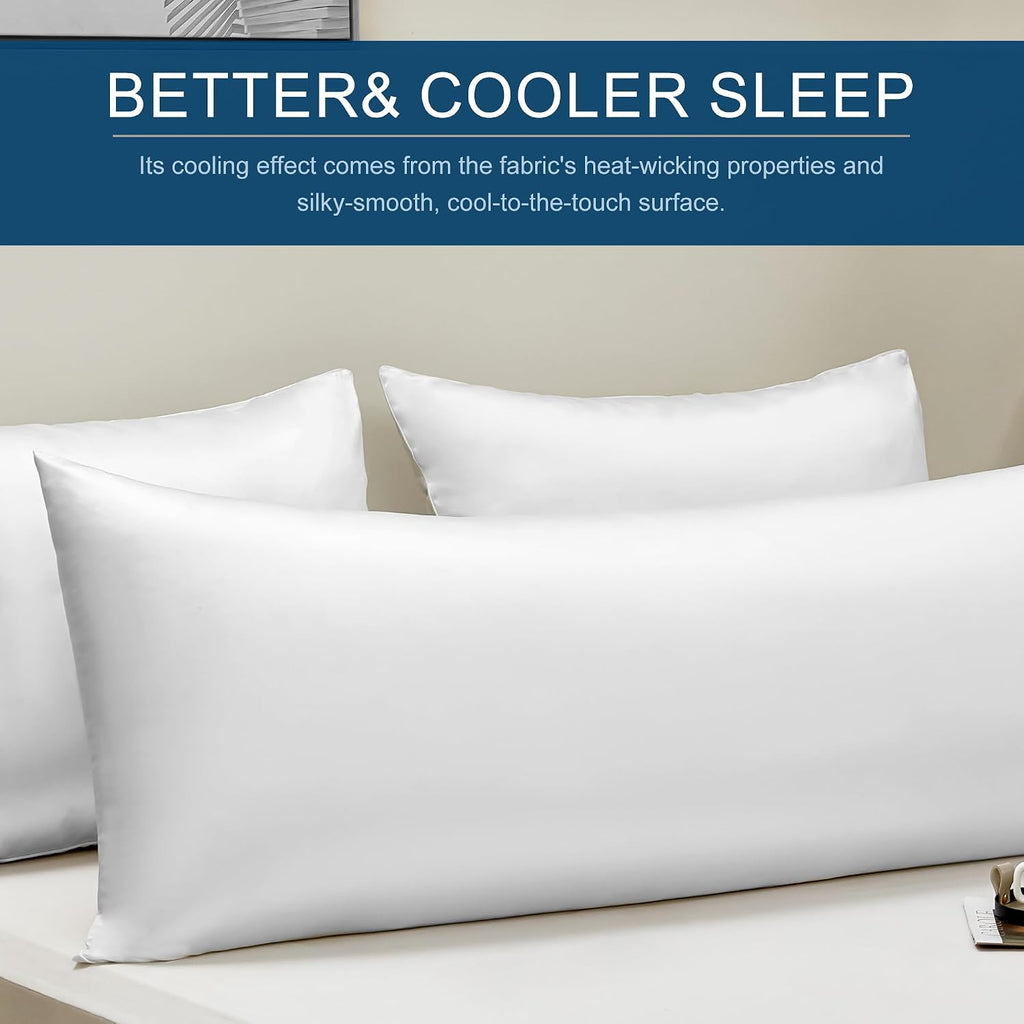 Awvco Body Pillow Cover - Cooling Silky Smooth Satin Pillowcase for Hot Sleepers, Skin & Hair Friendly- Breathable & Stretchy for Al…