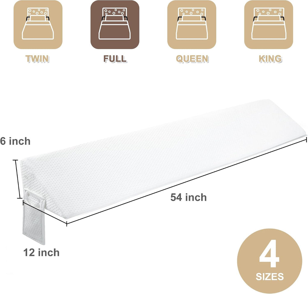 IFNOW Full Size(54"x6"x10") Bed Wedge Pillow for Headboard, Mattress Gap Filler(0-8"), Bed Wedge for Gap Between Your Headboard and…