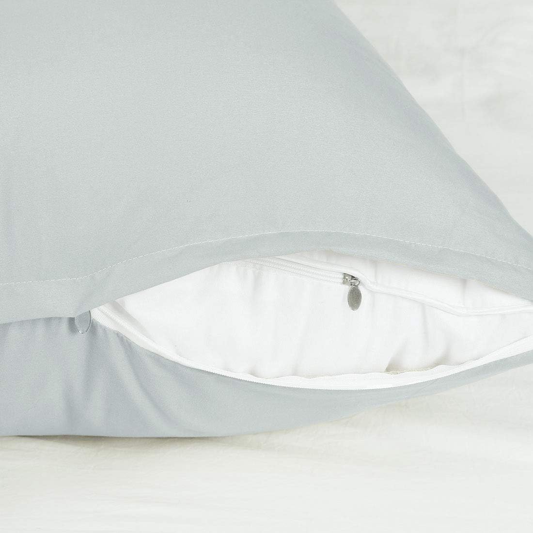 uxcell Soft Microfiber Body Pillow Cover with Zipper Closure, Long Pillow Cases for Body Pillows Weave for 90 GSM Polyester, Light Gray Bod…