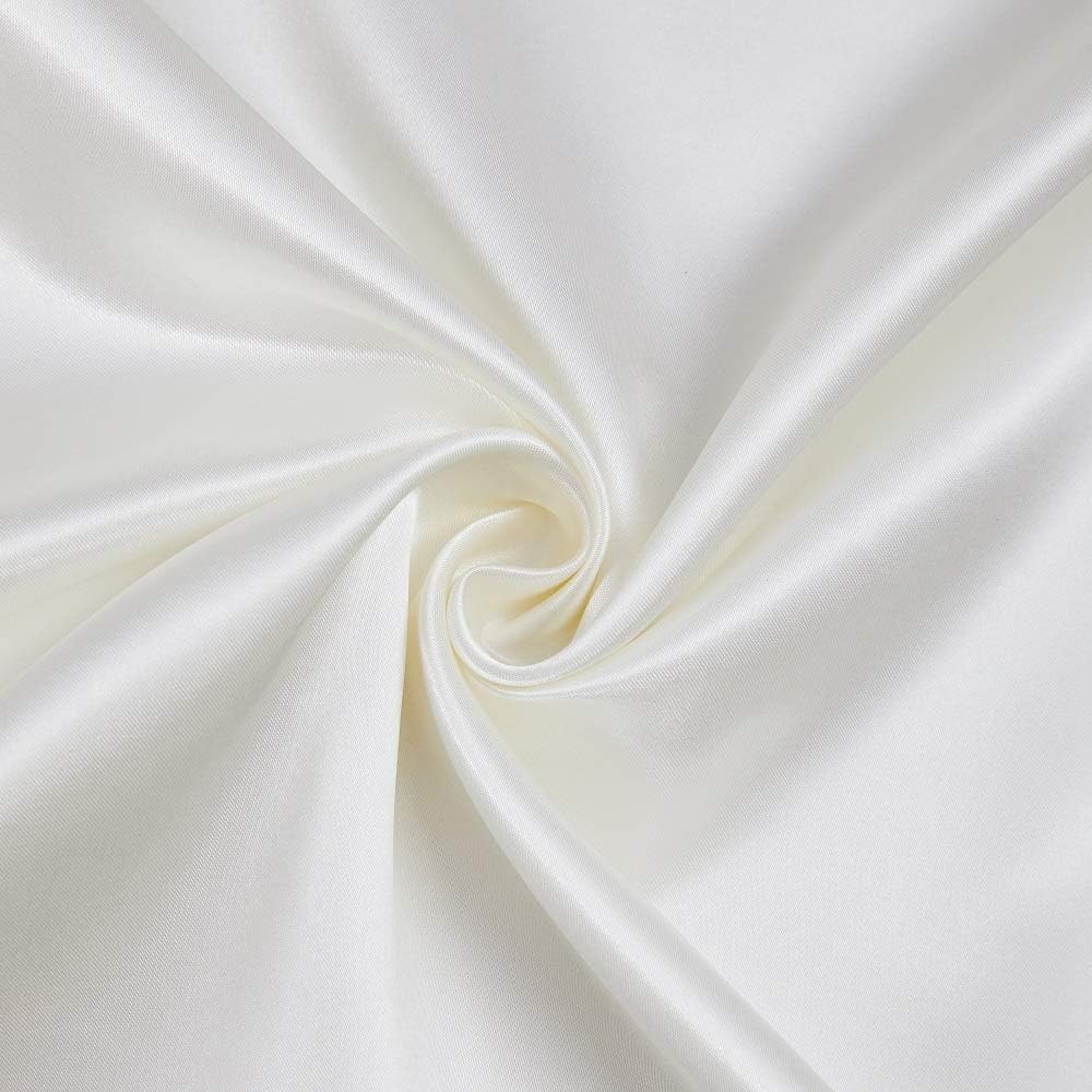 Lcbd Standard Size Satin Pillowcase for Hair and Skin, Ivory Silk Satin Pillowcases Set of 2, Satin Cooling Pillow Covers with Envelope Clo…