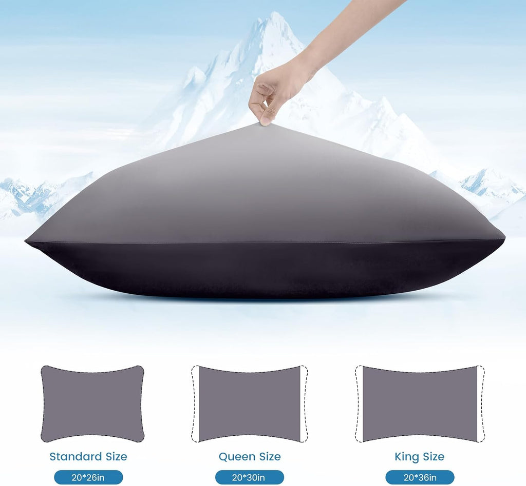 Luxear Cooling Pillow Cases, 2 Pack King Size Arc-Chill Q-max > 0.5 Gradient Cool Pillowcases for Hair Skin, Breathable Silky Cooling Summer…