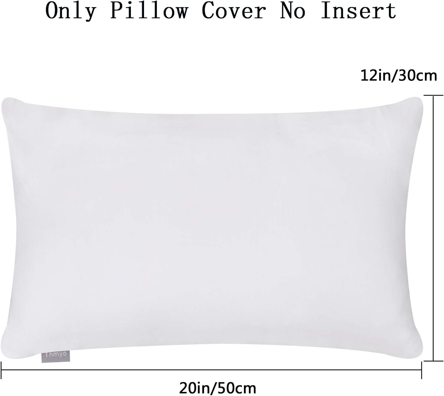 Thmyo 4-Pack 100% Cotton Lumbar Comfortable Solid Decorative Throw Pillow Case Rectangle Cushion Cover DIY Throw Pillowcase for Sofa Bed(On…
