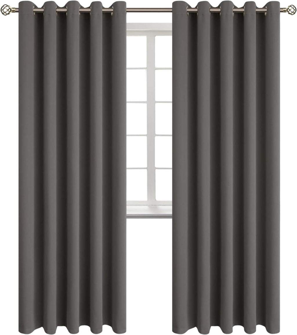BGment Blackout Curtains for Bedroom - Grommet Thermal Insulated Room Darkening Curtains for Living Room, Set of 2 Panels (70 x 84 Inch, Gr…