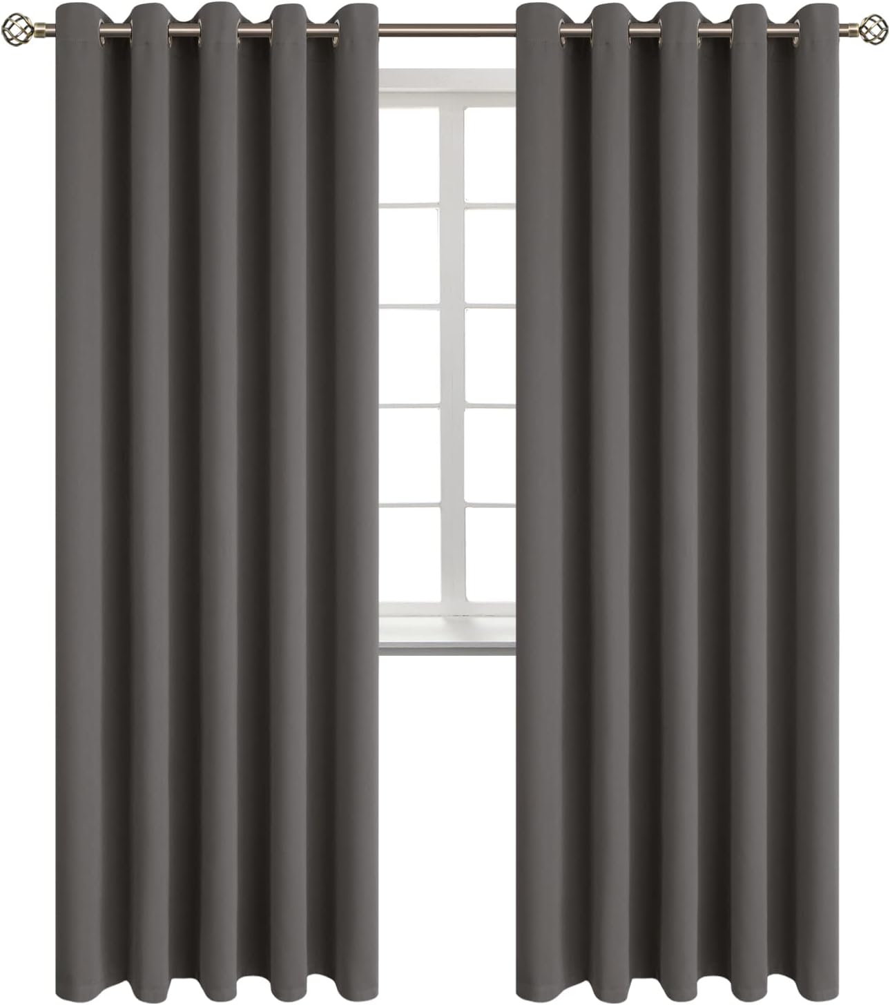 BGment Blackout Curtains for Bedroom - Grommet Thermal Insulated Room Darkening Curtains for Living Room, Set of 2 Panels (70 x 84 Inch, Gr…