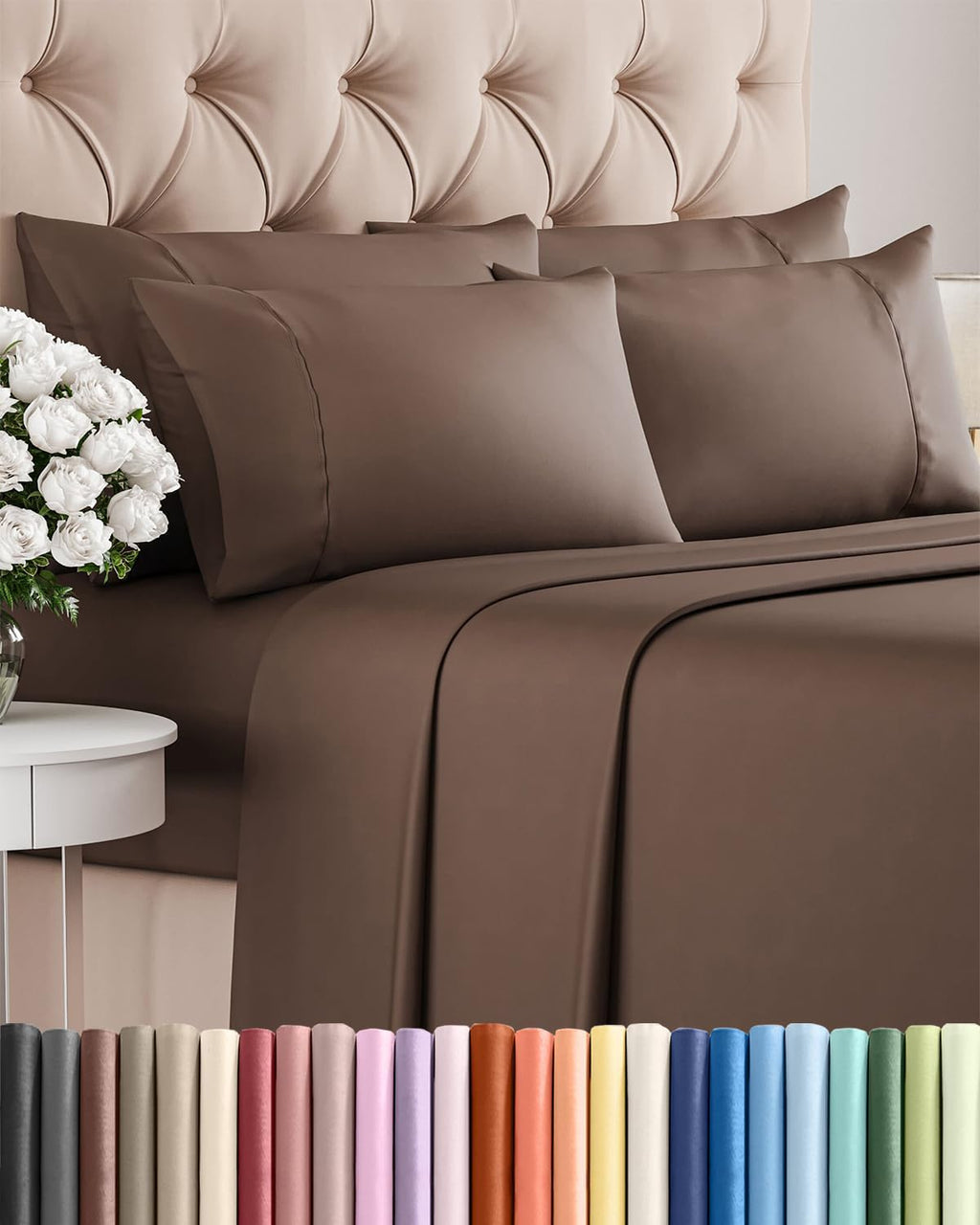Full 6 Piece Sheet Set - Comfy, Breathable & Cooling - Soft Hotel Luxury Bedding for Women, Men, Kids, Teens & Children - 1 Flat & 1…