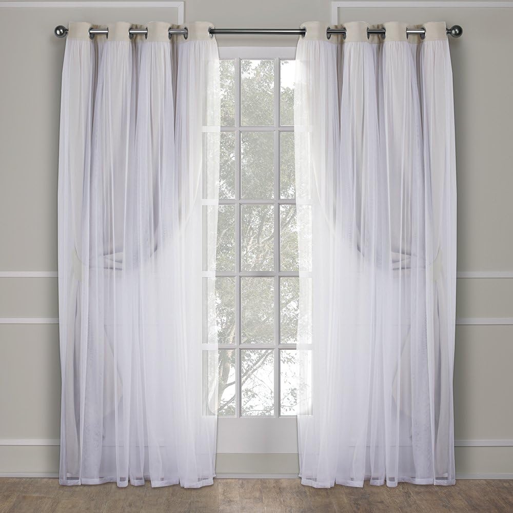 TOWN & COUNTRY LUXE Talia Double Layer Indoor Curtains, Sheer and Room Darkening Blackout, Grommet Top, Energy Efficient, 2-Pack Set…