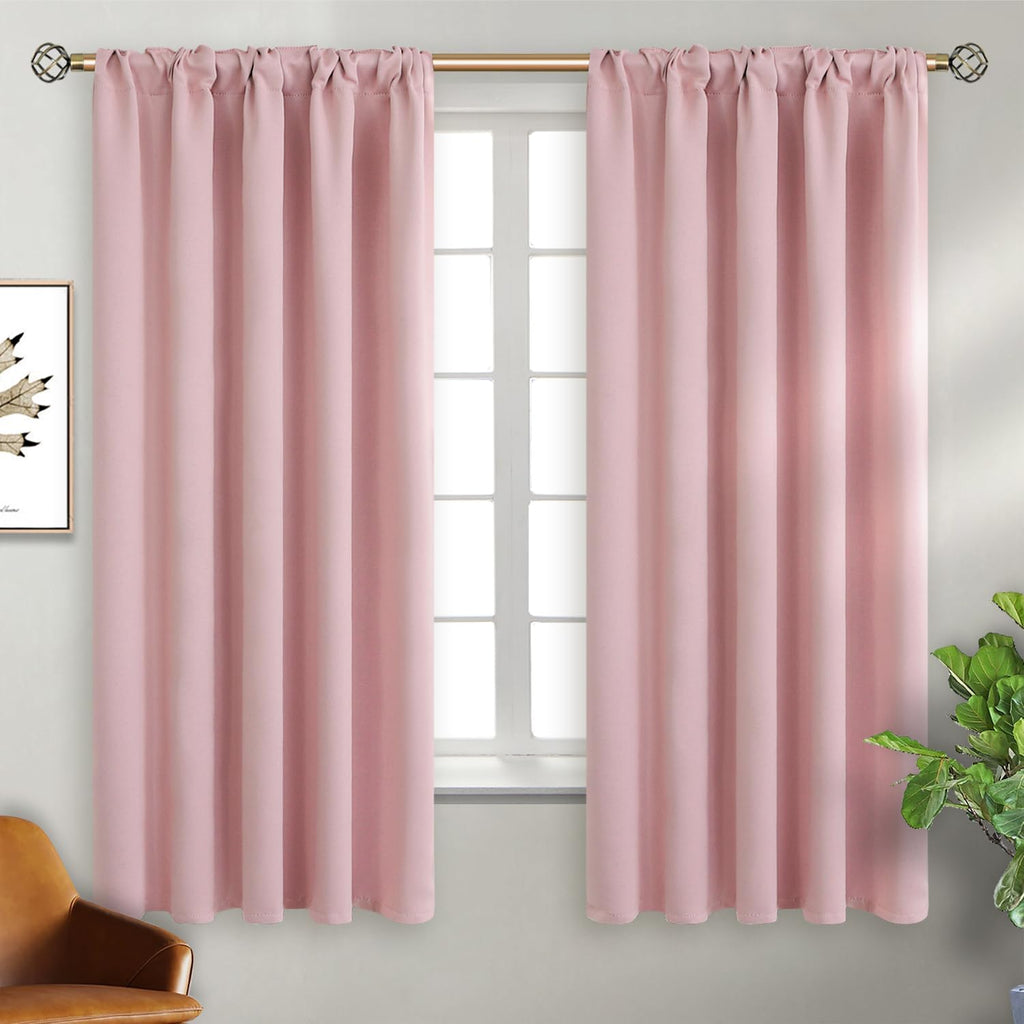 BGment Rod Pocket and Back Tab Curtains for Bedroom - Thermal Insulated Room Darkening Curtains for Living Room, 2 Window Curtain Panels (4…