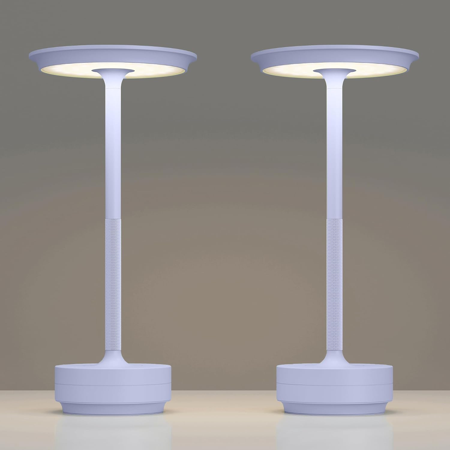 TBBGA 2 Pack Rechargeable Cordless Table Lamps, Portable 5000mAh Outdoor Table Light, 3 Color Stepless Dimming LED Table Lamp with Memory…