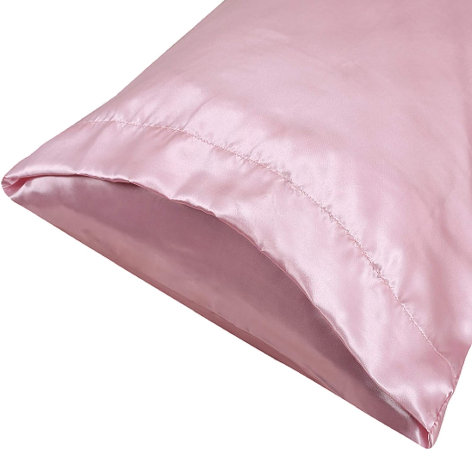 Lcbd Standard Size Satin Pillowcase for Hair and Skin, Pink Silk Satin Pillowcases Set of 2, Satin Cooling Pillow Covers with Envelope Clos…