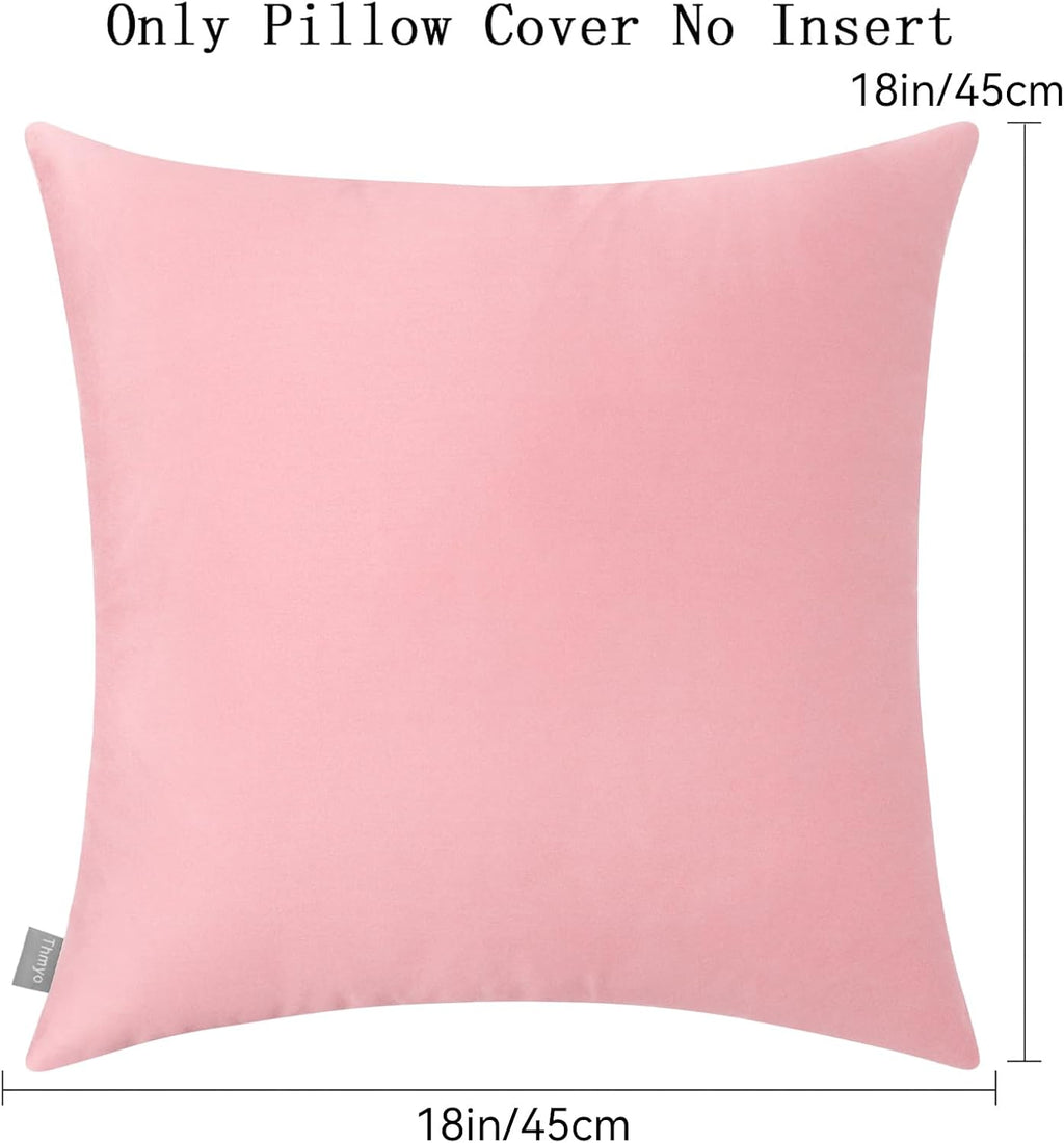 Thmyo 4-Pack 100% Cotton Comfortable Solid Decorative Throw Pillow Case Square Cushion Cover Pillowcase Sublimation Blank Pillow Covers DIY…