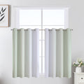 Estelartextiler Estelar Textiler Sage Green and Greyish White Ombre Short Blackout Cafe Curtains 36 Inch Length, Thermal Insulated Grommet…