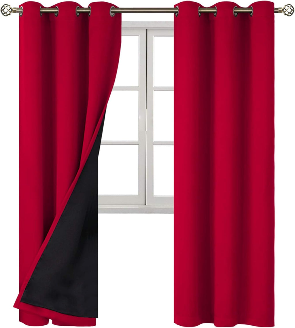 BGment Christmas 100% Blackout Curtains Thermal Insulated with Liner for Living Room Decoration - Grommet Double Layer Energy Saving Bedroo…