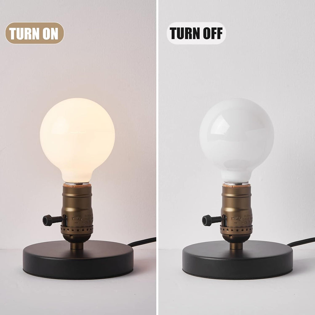 Vintage Table Lamp, Industrial Desk Lamp Small Retro Bedside Lamp with ON/Off Switch E26 Lamp Holder for Home Lighting Decor, Cafe Bar…