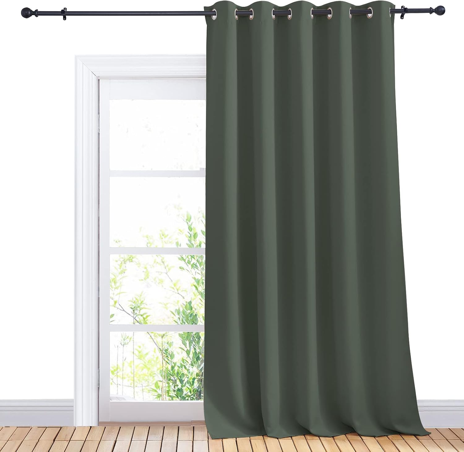 NICETOWN Window Blackout Curtain Panel for Living Room, Dark Mallard, 1 Panel, 70 x 95 inch, Thermal Insulated Blackout Drape/Drapery for…