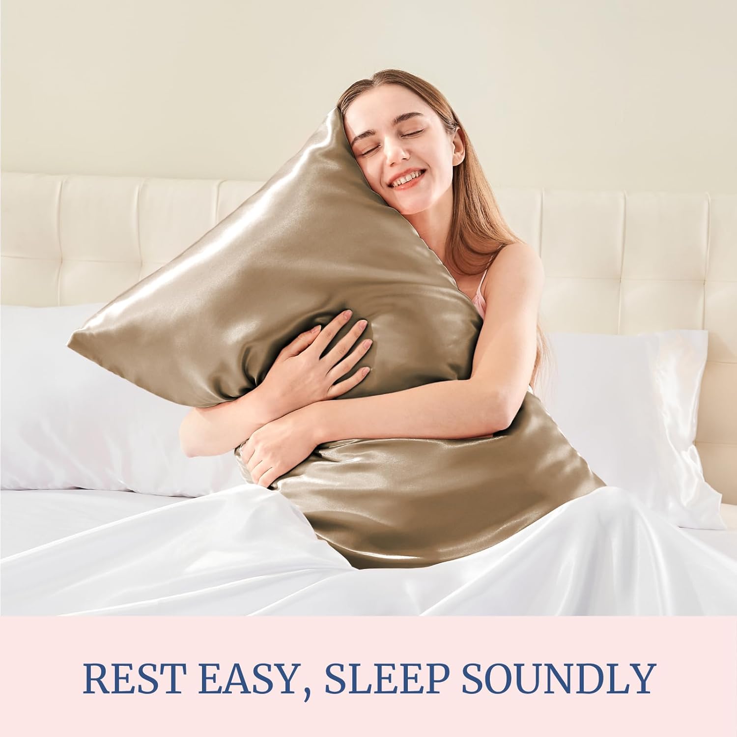 Bedelite Satin Pillowcase for Hair and Skin, Super Soft and Cooling Similar to Silk Pillow Cases 2 Pack with Envelope Closure, Gift for Wom…