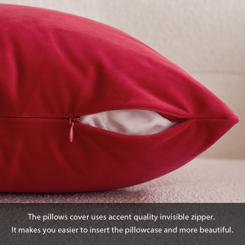 MIULEE Velvet Pillow Cover Christmas Decorative Lumbar Rectangle Pillowcase Soft Solid Cushion Case Home Decor for Couch Sofa Bedroom Car…