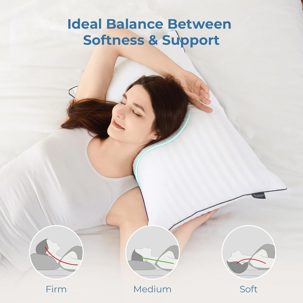 GOHOME King Size Pillows Set of 4 - Bed Pillows for Sleeping 4 Pack, Cooling Supportive Hotel Pillows with Premium Soft Down Alternative…