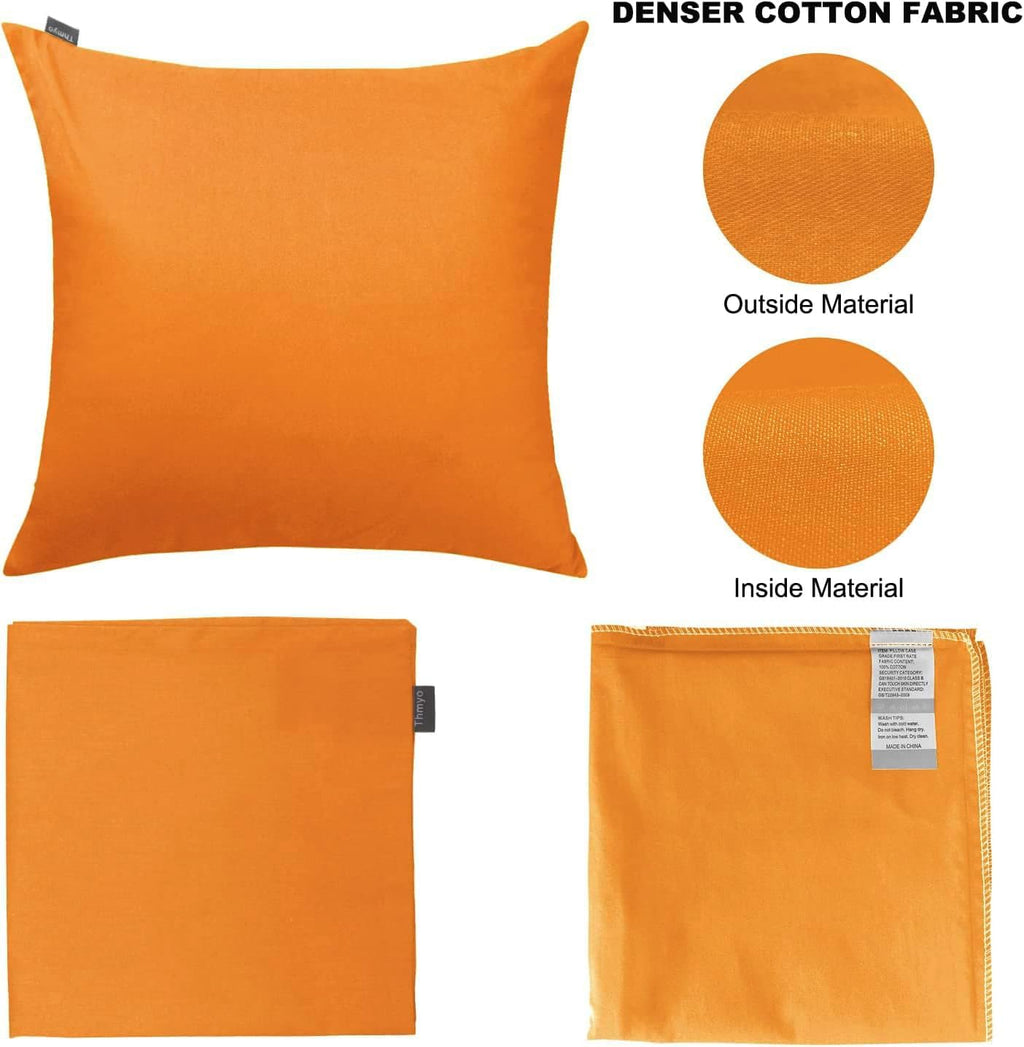 Thmyo 4-Pack 100% Cotton Comfortable Solid Decorative Throw Pillow Case Square Cushion Cover Pillowcase Sublimation Blank Halloween DIY Thr…