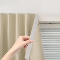 Instant Blackout Window Curtain with Reusable Adhesive, Thermal Insulated Fabric for RV Camper Small Windows, 71" W x 72" L, Beige, 1 Panel