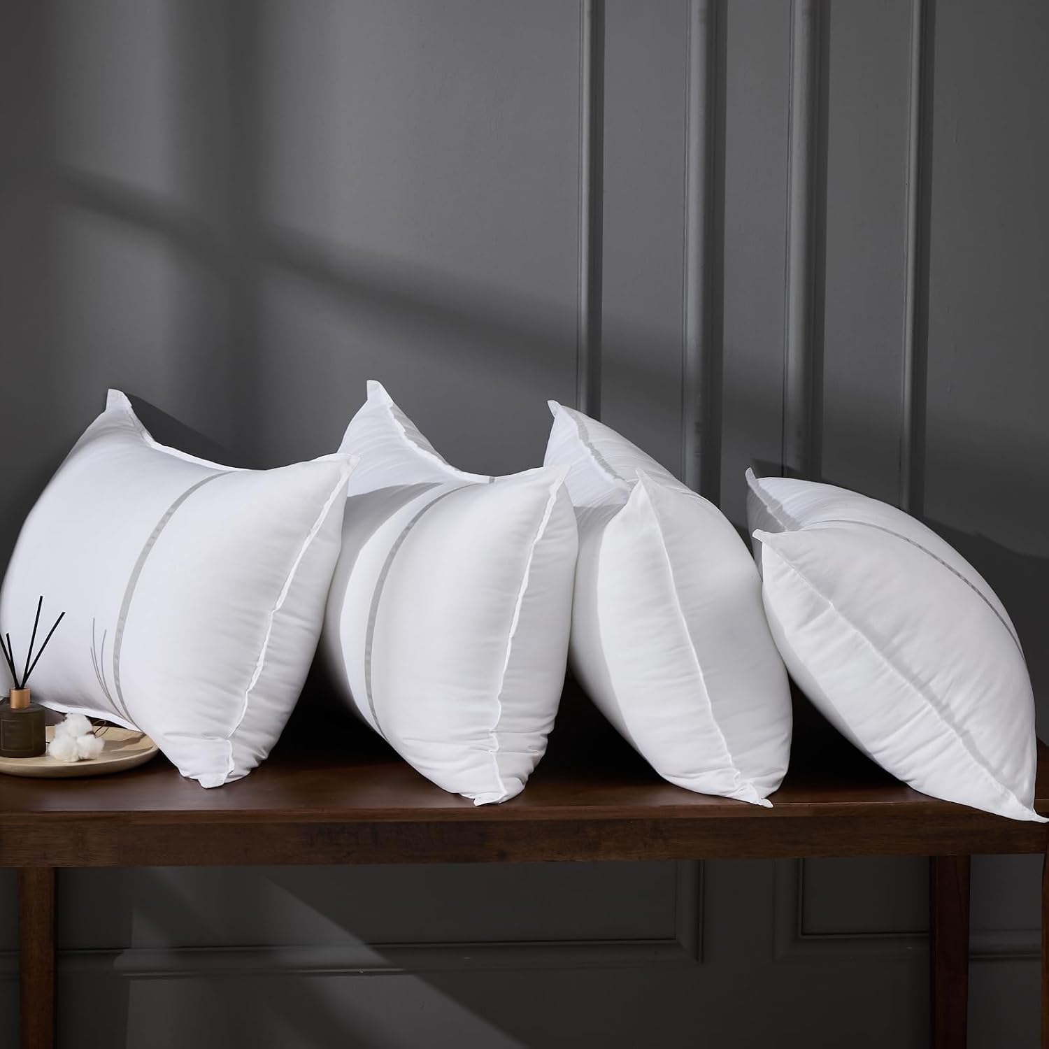 King Size Pillows Set of 4, Medium Firm Hotel Pillows for Sleeping, Coolings Bed Pillows for Side & Back Sleepers, Down Alternative…