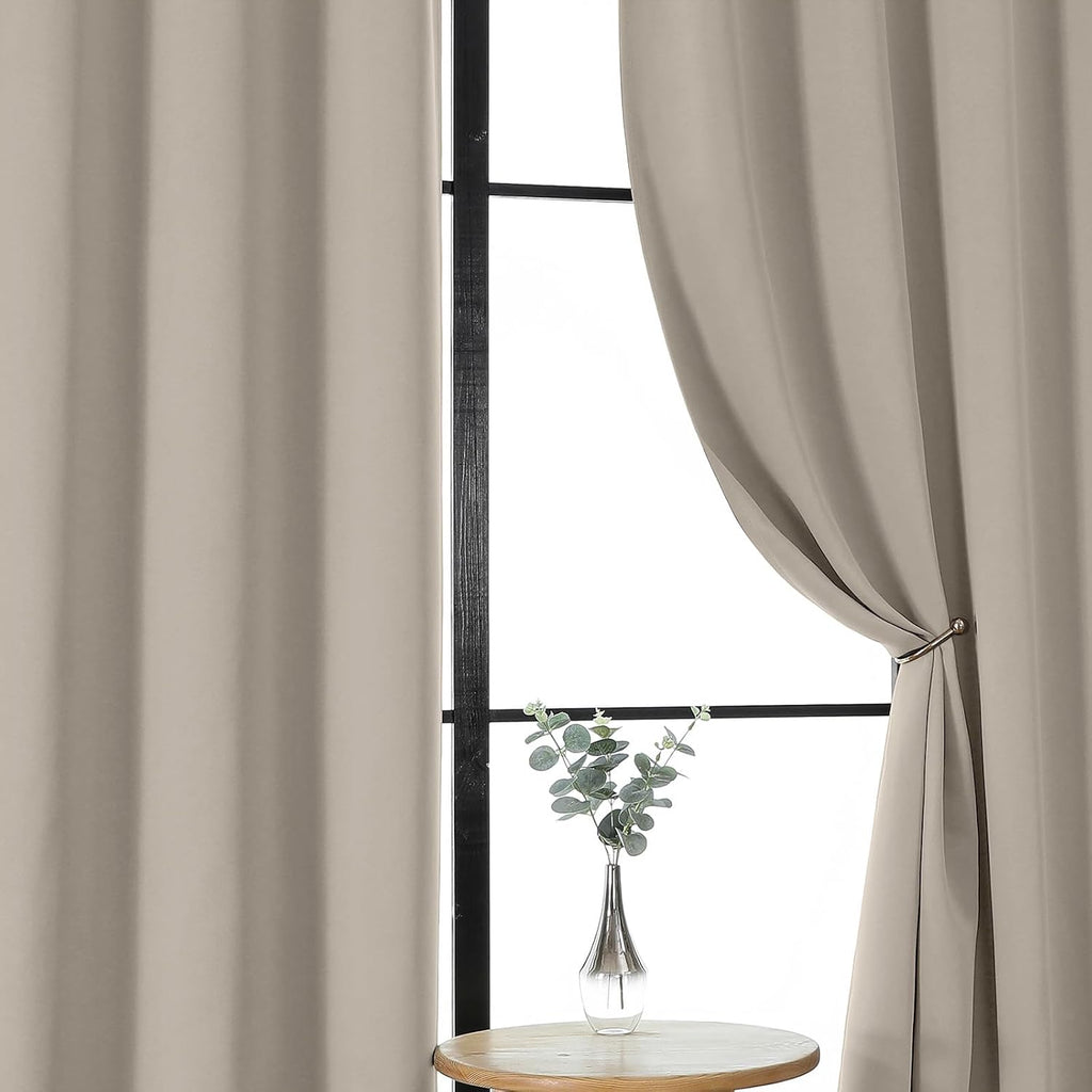 Gwine Stone Blackout Curtains for Living Room 72 inches Long, Noise Reducing Room Darkening Window Treatment Curtains for Bedroom…