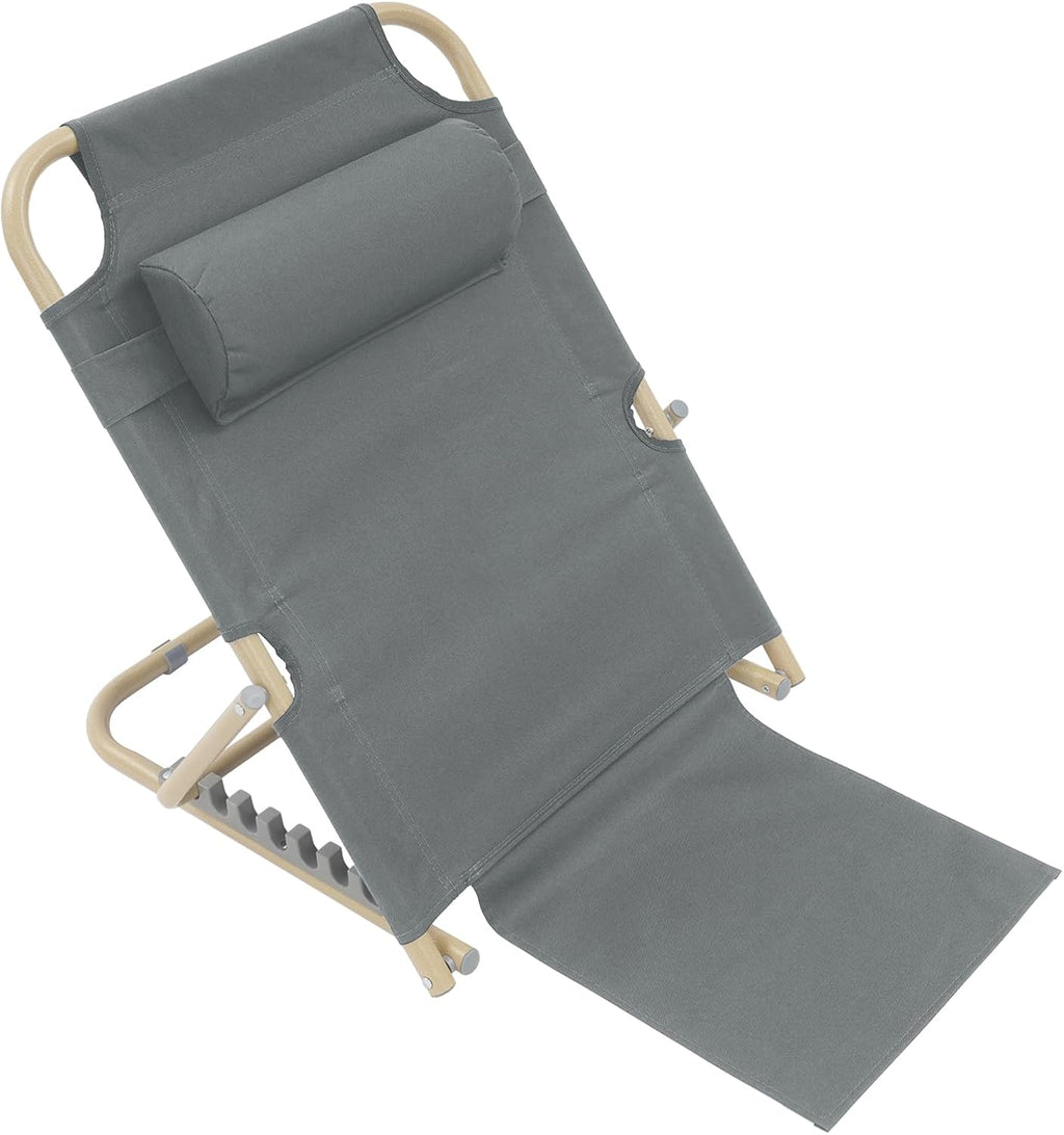 PERFERATE Bed Backrest Support Portable Bed Chair 7 Gears Adjustable Lifting Beds Backrest Folding Reading Chair with Pillow for Elderly…