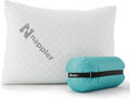 Nappler Small Shredded Memory Foam Pillow for Travel and Camping - Compressible Medium Firm Bed Pillow, Contoured Support, Breathable…