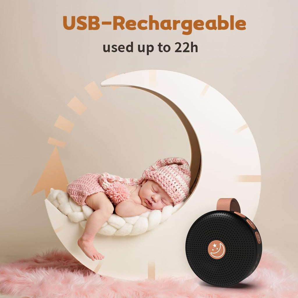 BodyHush Mini Sound Machine Portable Baby White Noise Machine Brown Noise Machine 30 Soothing Sounds for Kids Adults Auto-Off Timer 32 Volu…