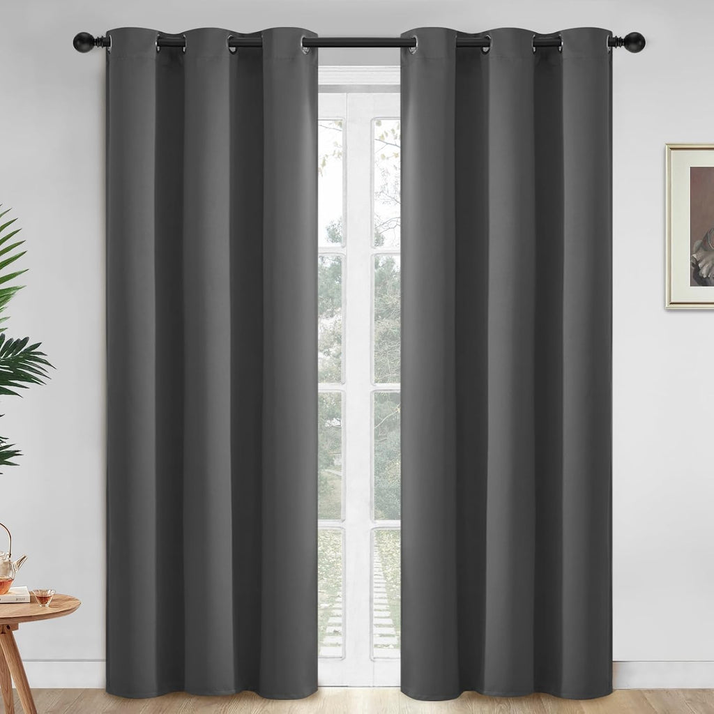 Yakamok 84 Inch Long Blackout Curtains for Bedroom, Thermal Insulated Room Darkening Curtains, Light Blocking Blackout Drapes for Living…