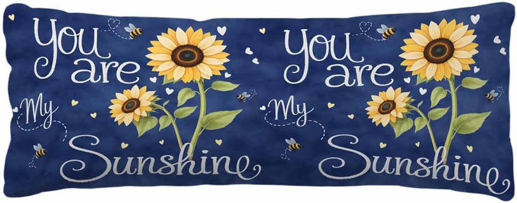 Rgaienmelw You Are My Sunshine Long Body Throw Pillow Covers 20x60 Inches, Rectangle Decorative Pillowcase with Zipper, Yellow Sunflow…